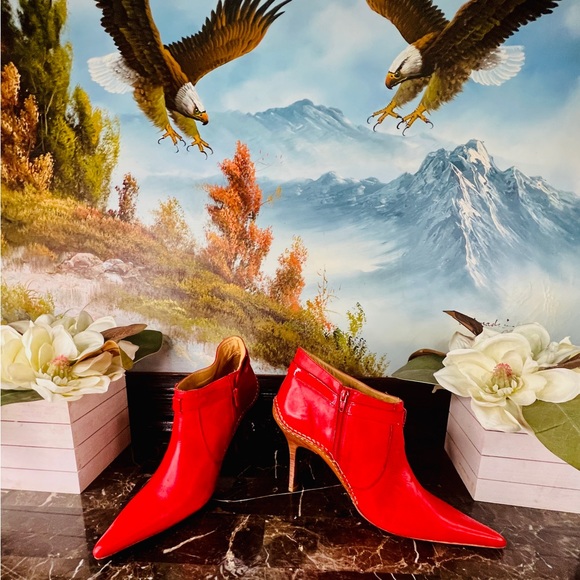 π Lucchese Charlie 1 Horse handcrafted Vintage Heels Western Boots 7 Red RAREπ - Picture 4 of 15